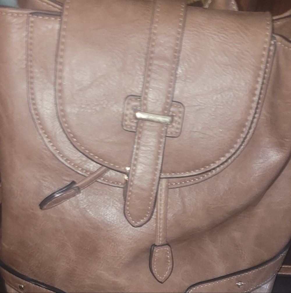 Brown Women’s Backpack - Classic Leather-Style Bag
